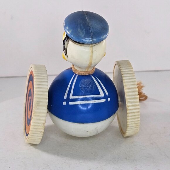 Vintage Donald Duck Pull Toy By Marx Toys With Rolling Wheels - Picture 7 of 11